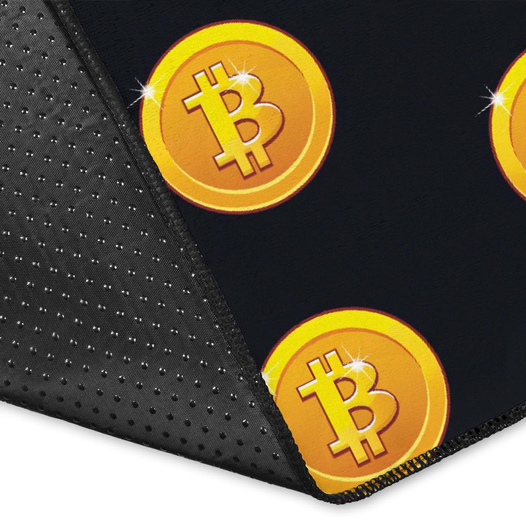 Bitcoin Pattern Print Design DO04 Area Rugs