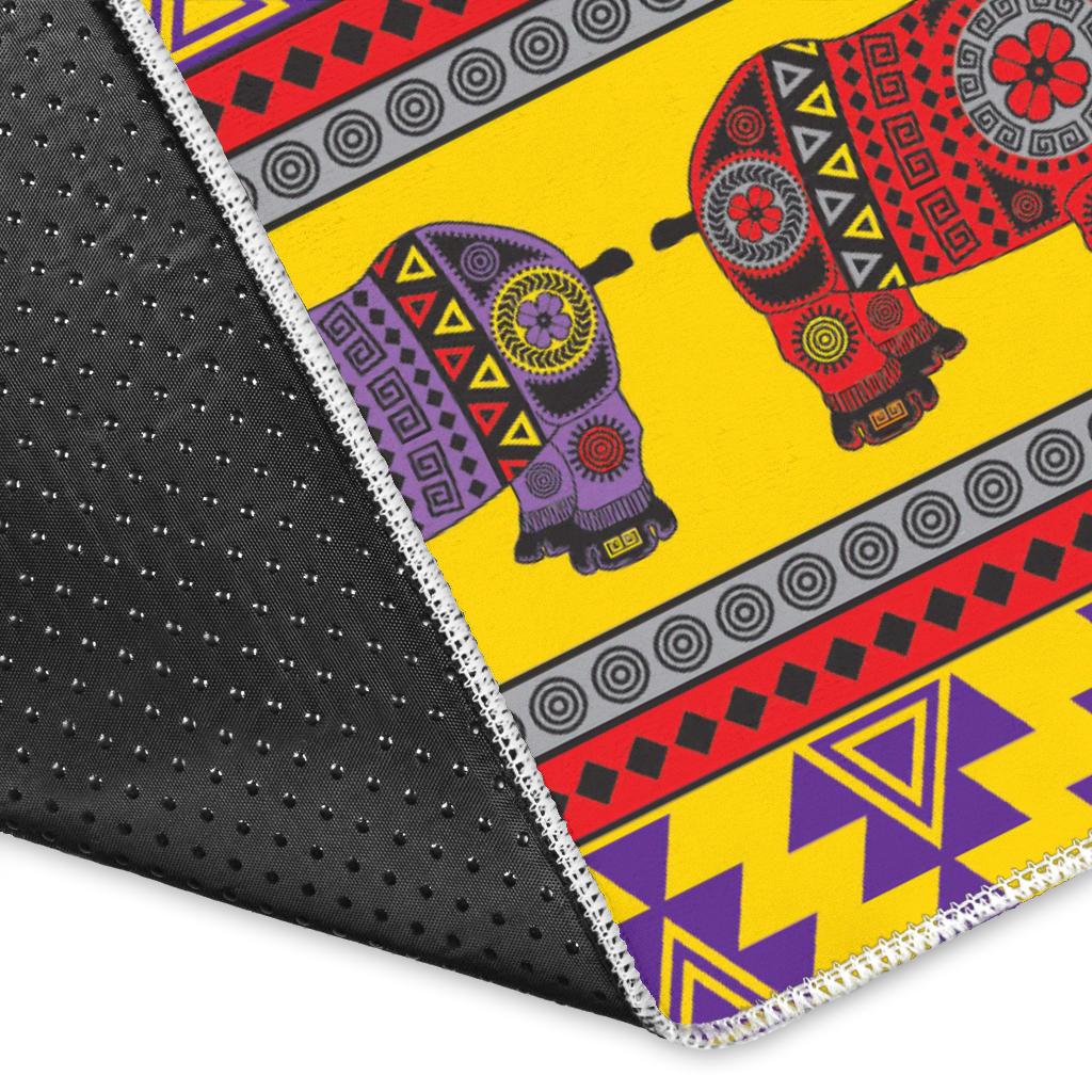 Rhino African Afro Dashiki Adinkra Kente Ethnic Motifs Area Rug