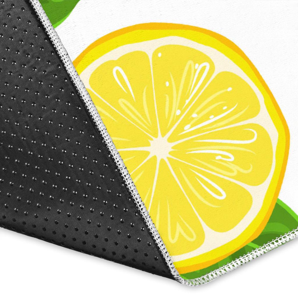 Lemon Flower Pattern Area Rug