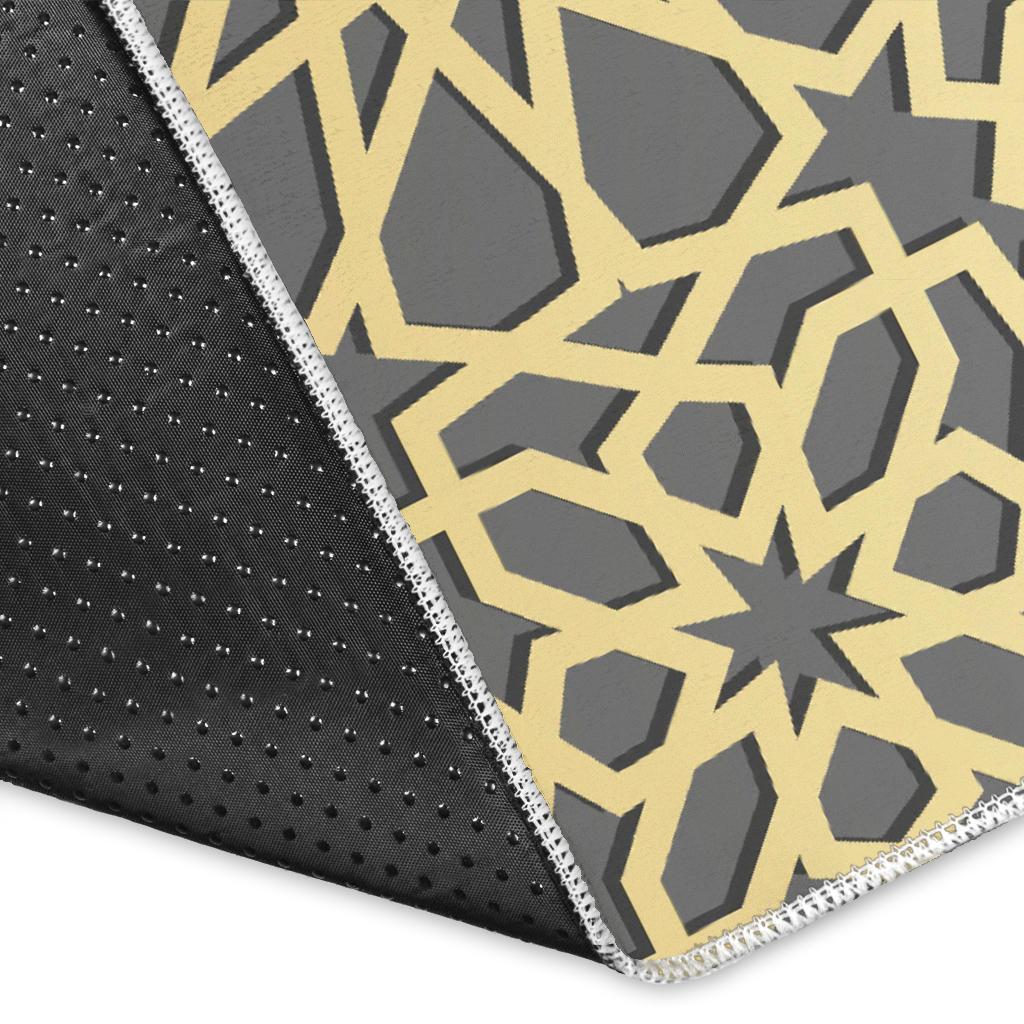 arabic star gold pattern Area Rug