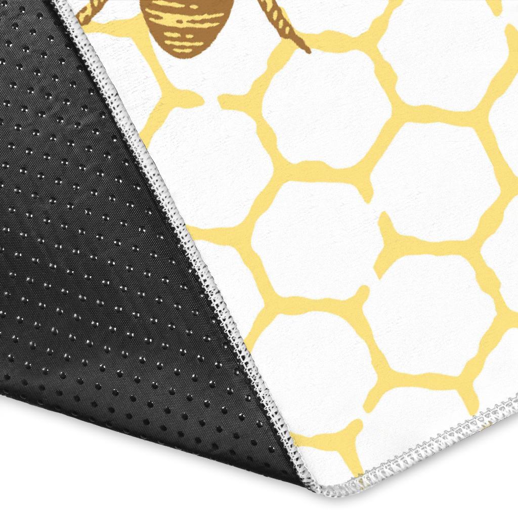 Bee honeycomb seamless design pattern Area Rug
