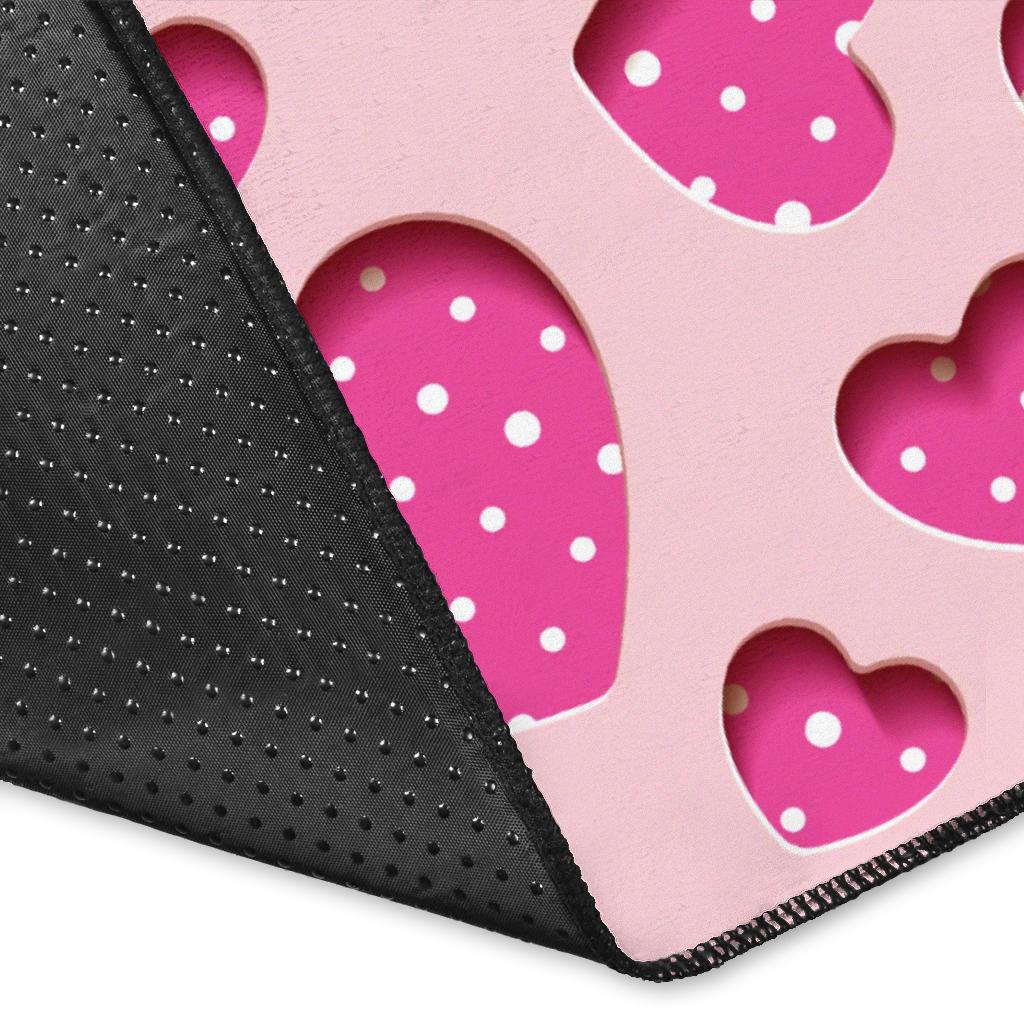 Heart Pink Pattern Print Design HE06 Area Rugs