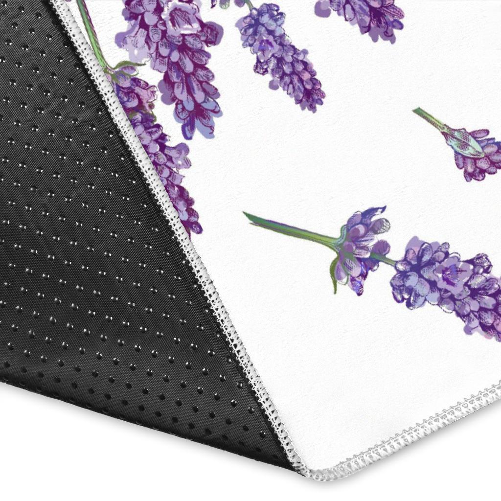 lavender flower design pattern Area Rug