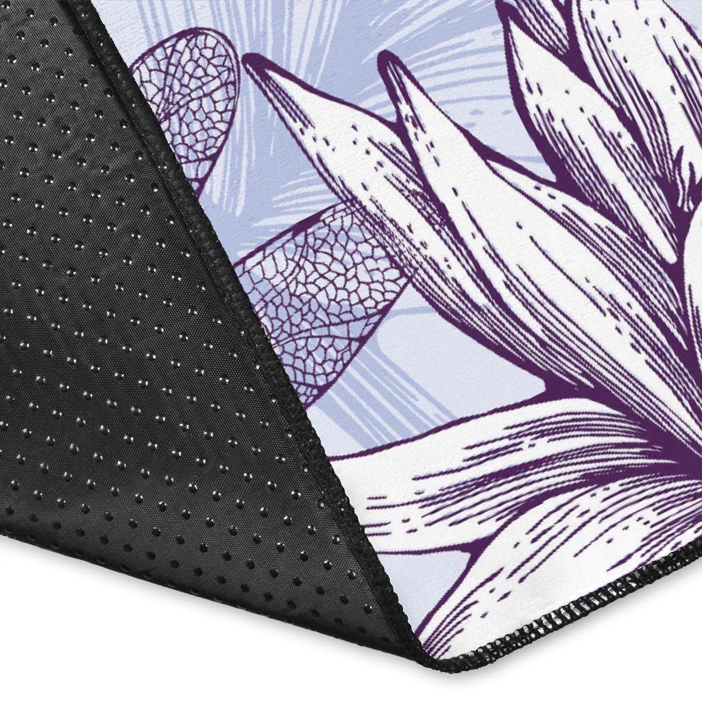 Water Lily Pattern Print Design WL01 Area Rugs