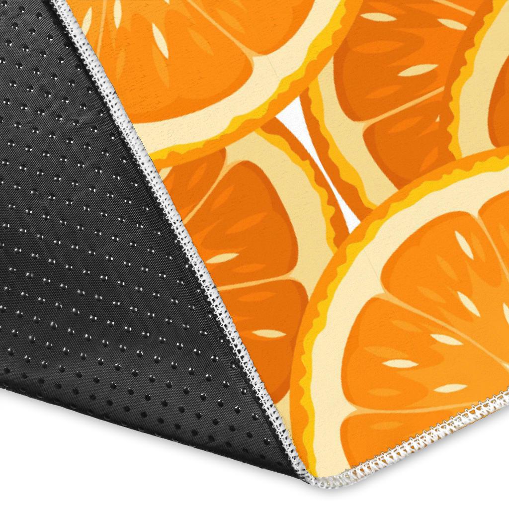 Sliced Orange Pattern Area Rug