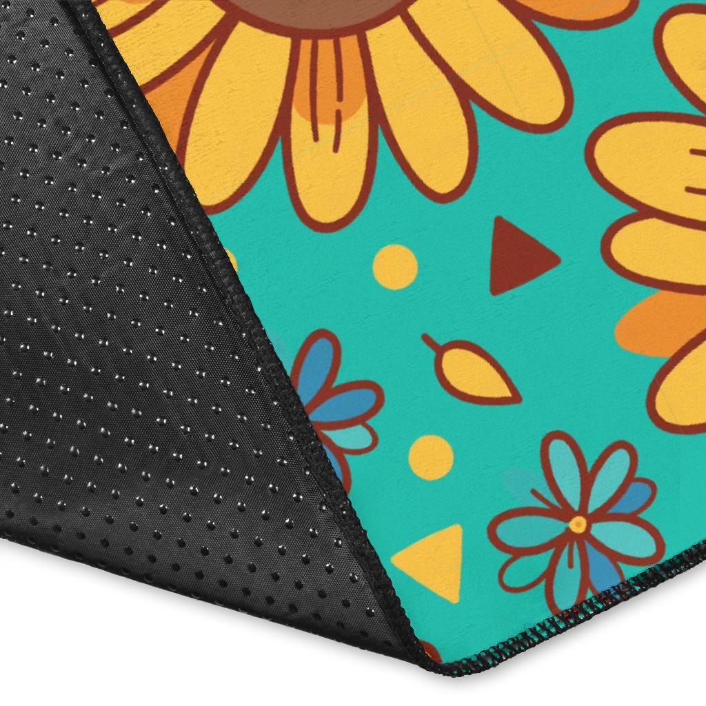 Sunflower Pattern Print Design SF013 Area Rugs