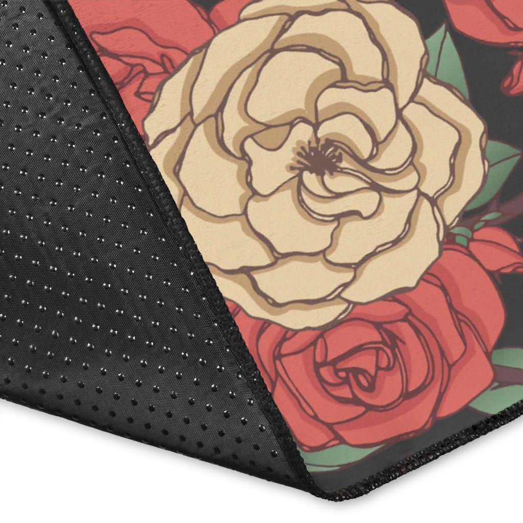 Camellia Pattern Print Design CM01 Area Rugs
