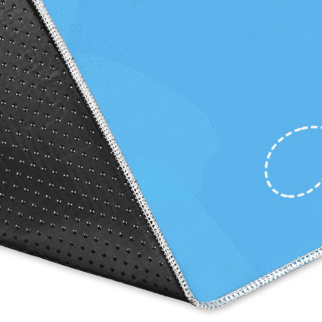 Airplane Pattern Blue Backgroung Area Rug
