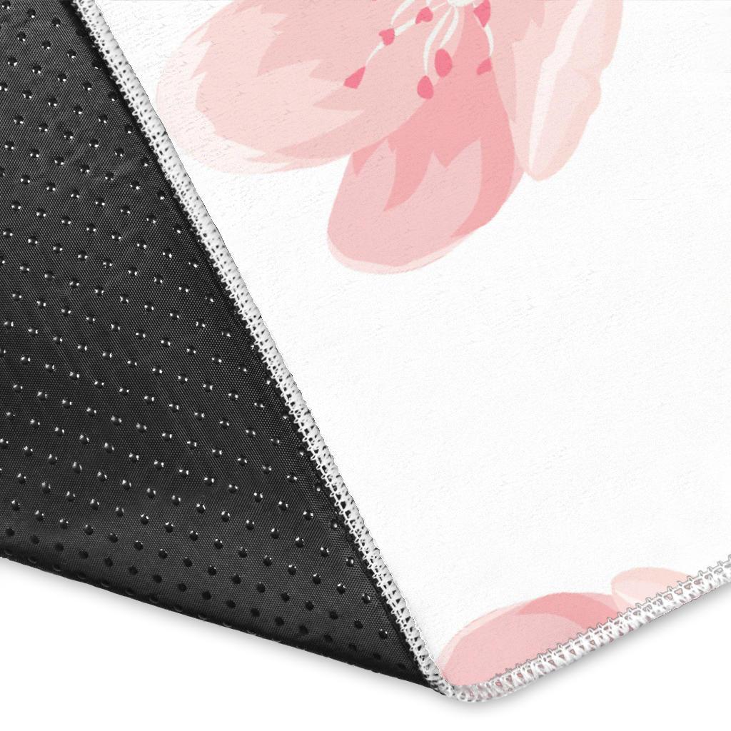 Pink sakura cherry blossom pattern Area Rug