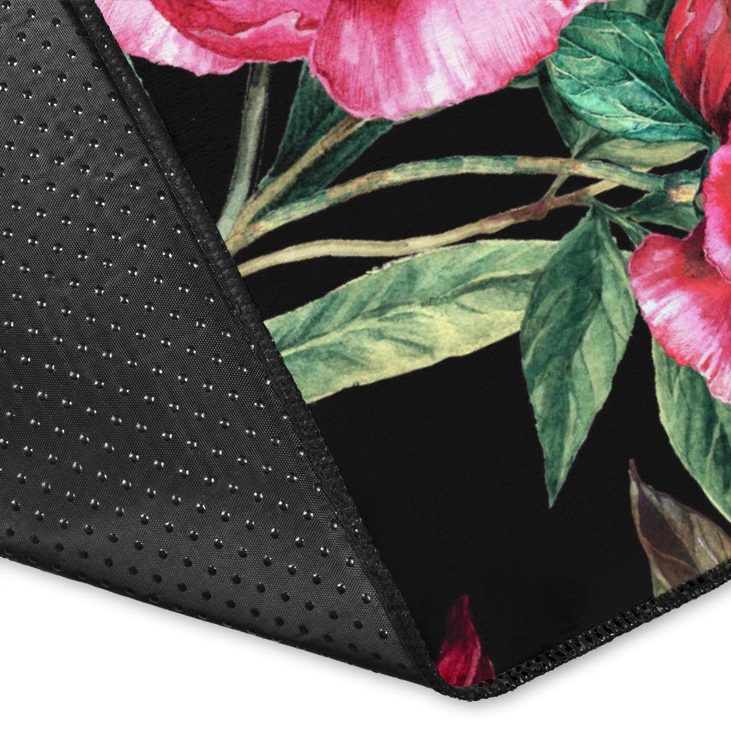Peony Pattern Print Design PE04 Area Rugs