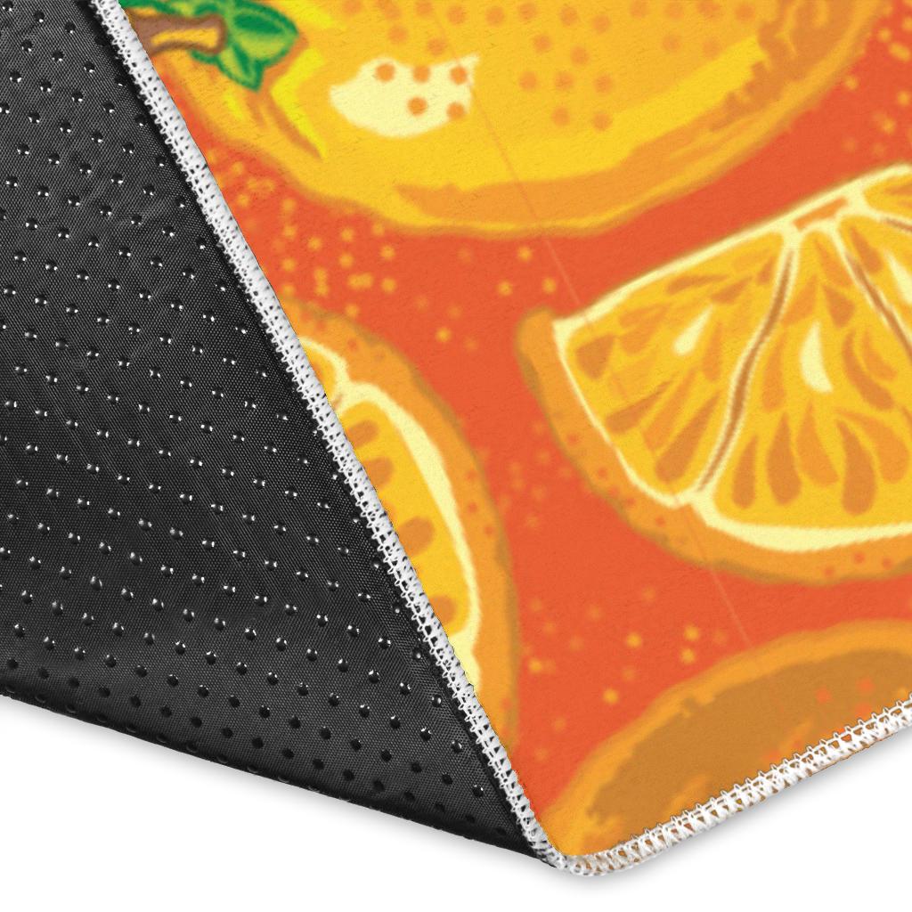 Orange Pattern background Area Rug