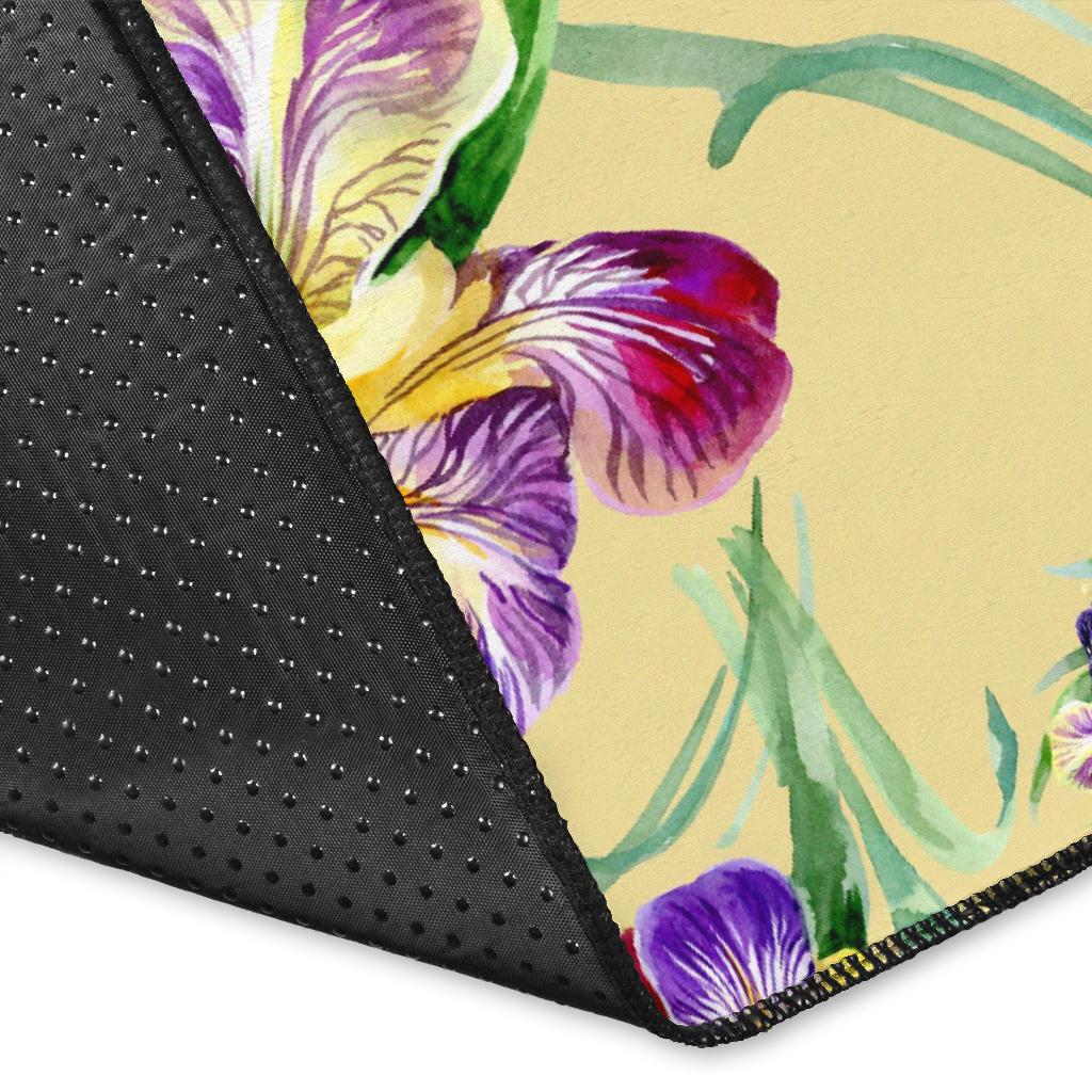 Iris Pattern Print Design IR06 Area Rugs