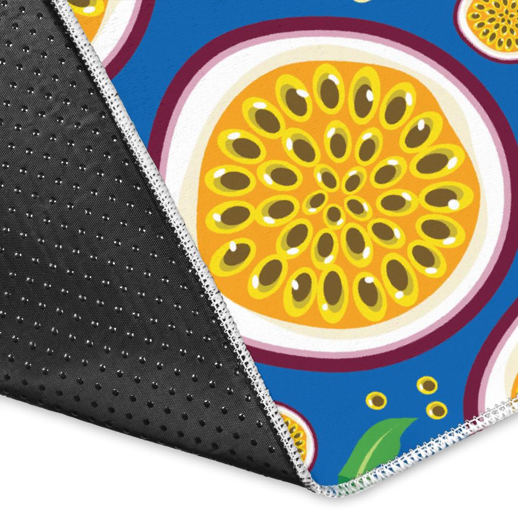 Passion fruit blue background Area Rug