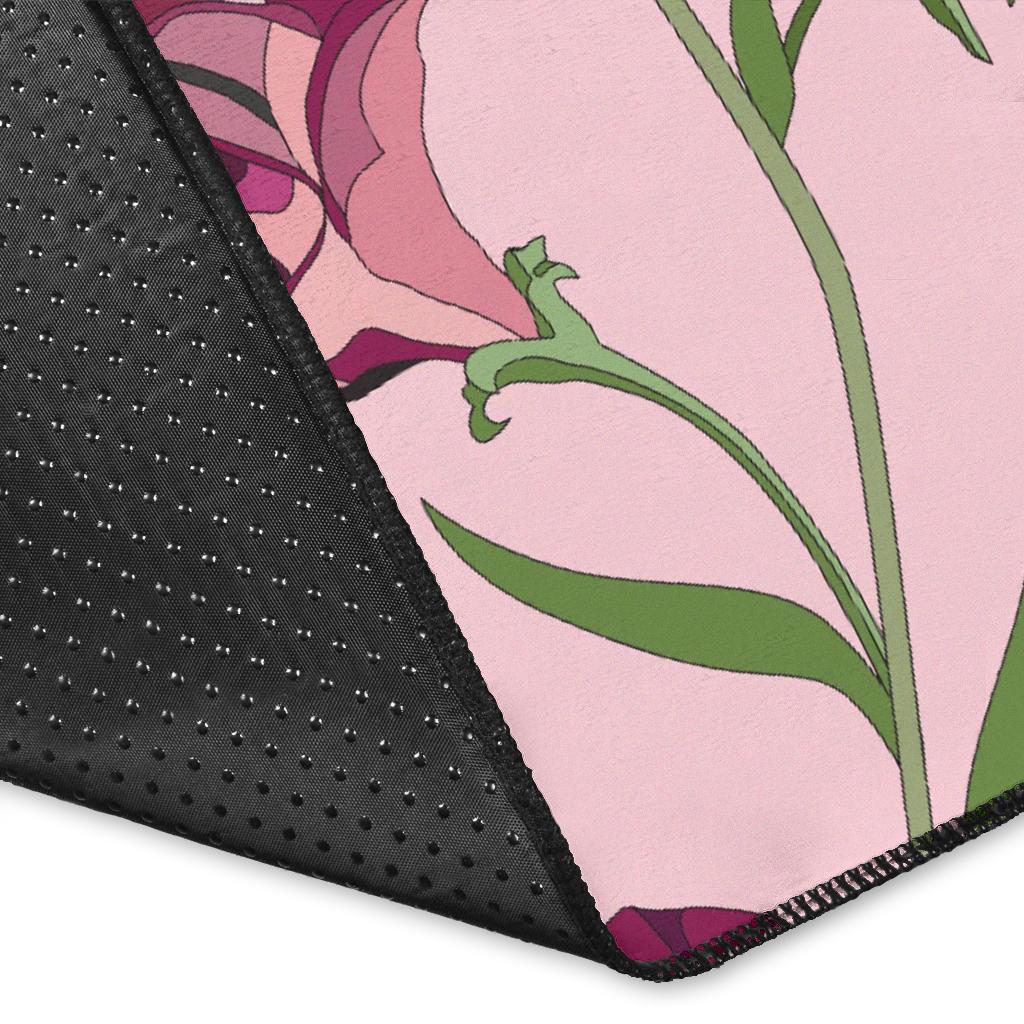 Peony Pattern Print Design PE09 Area Rugs