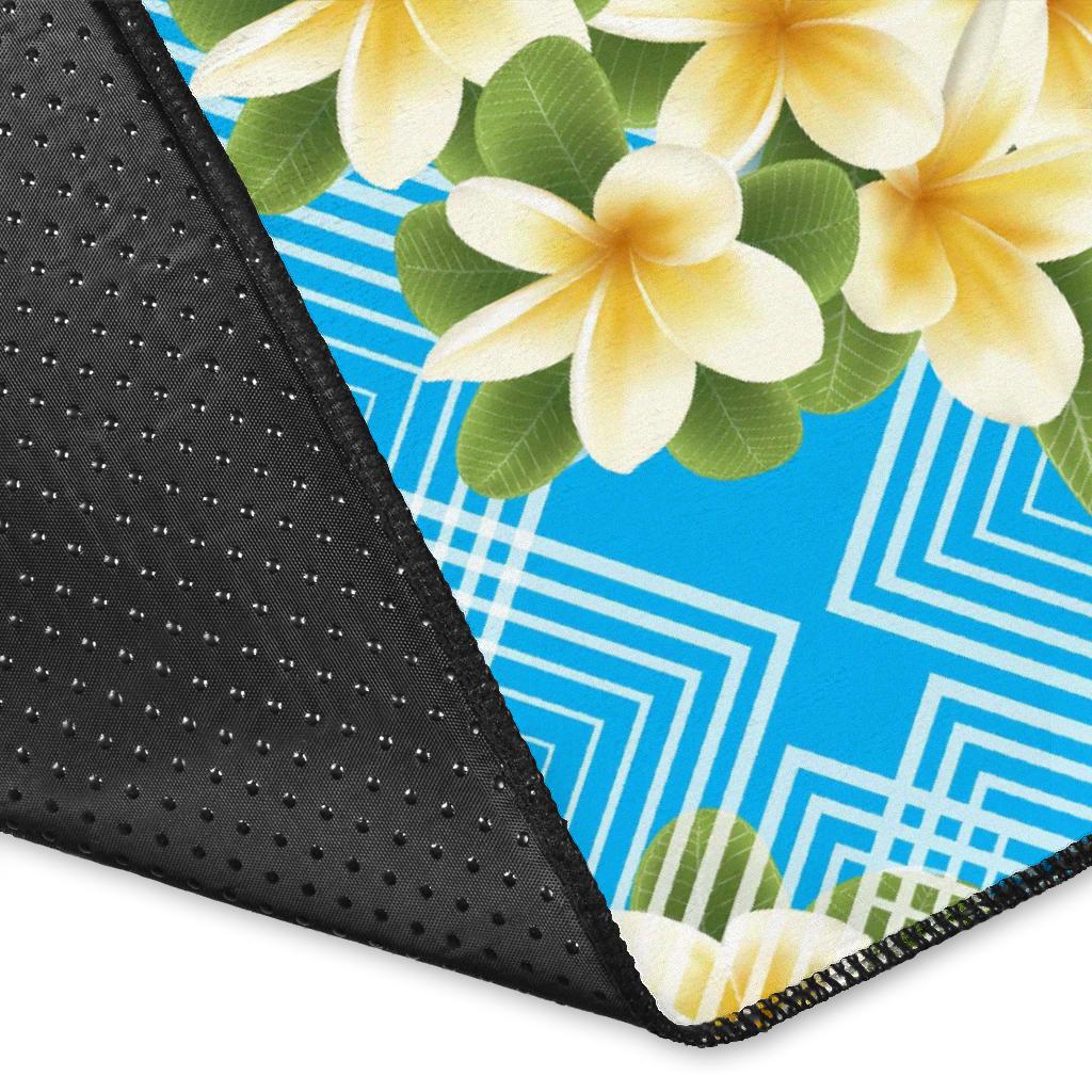 Yellow Plumeria Design Print Pattern Area Rugs