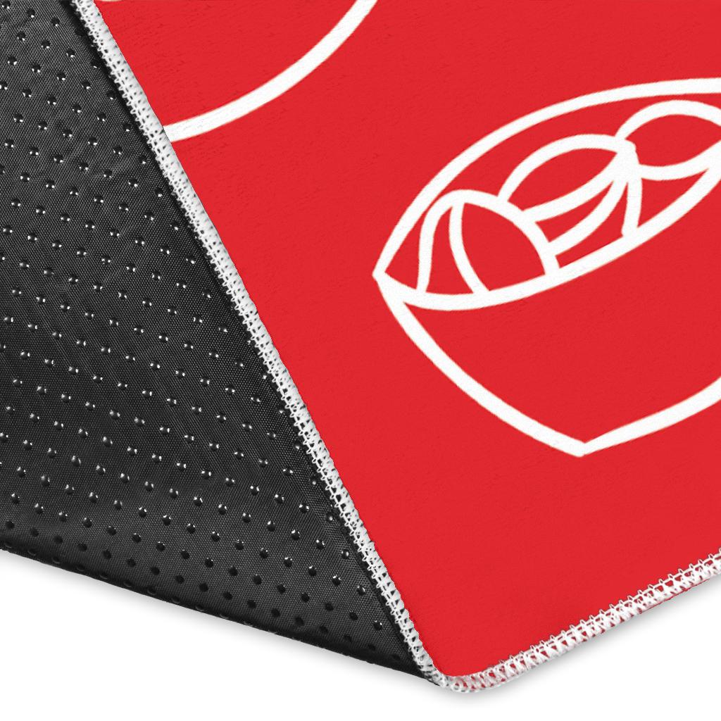 sushi pattern red background Area Rug