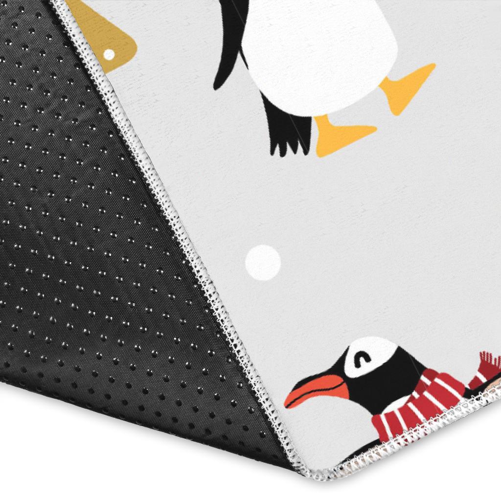 Penguin Christmas Tree Pattern Area Rug