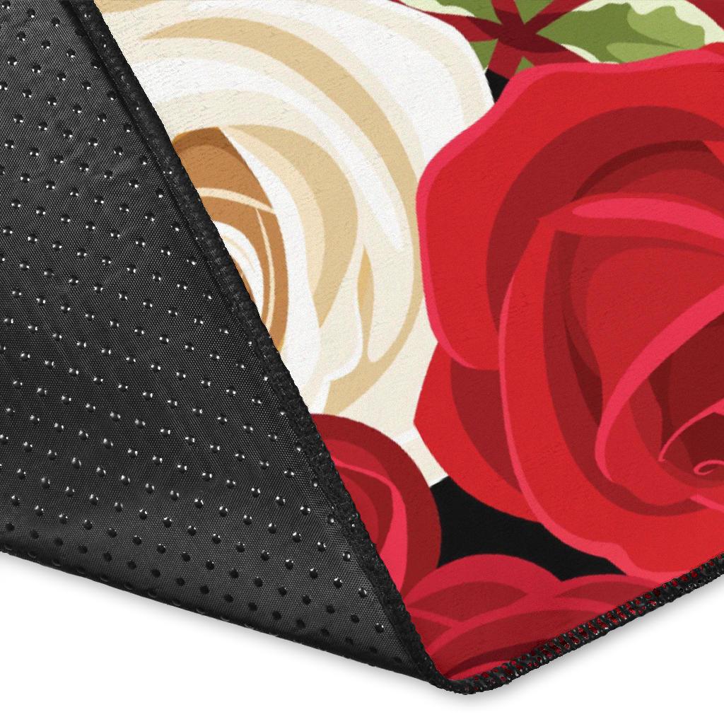 Rose Pattern Print Design RO06 Area Rugs