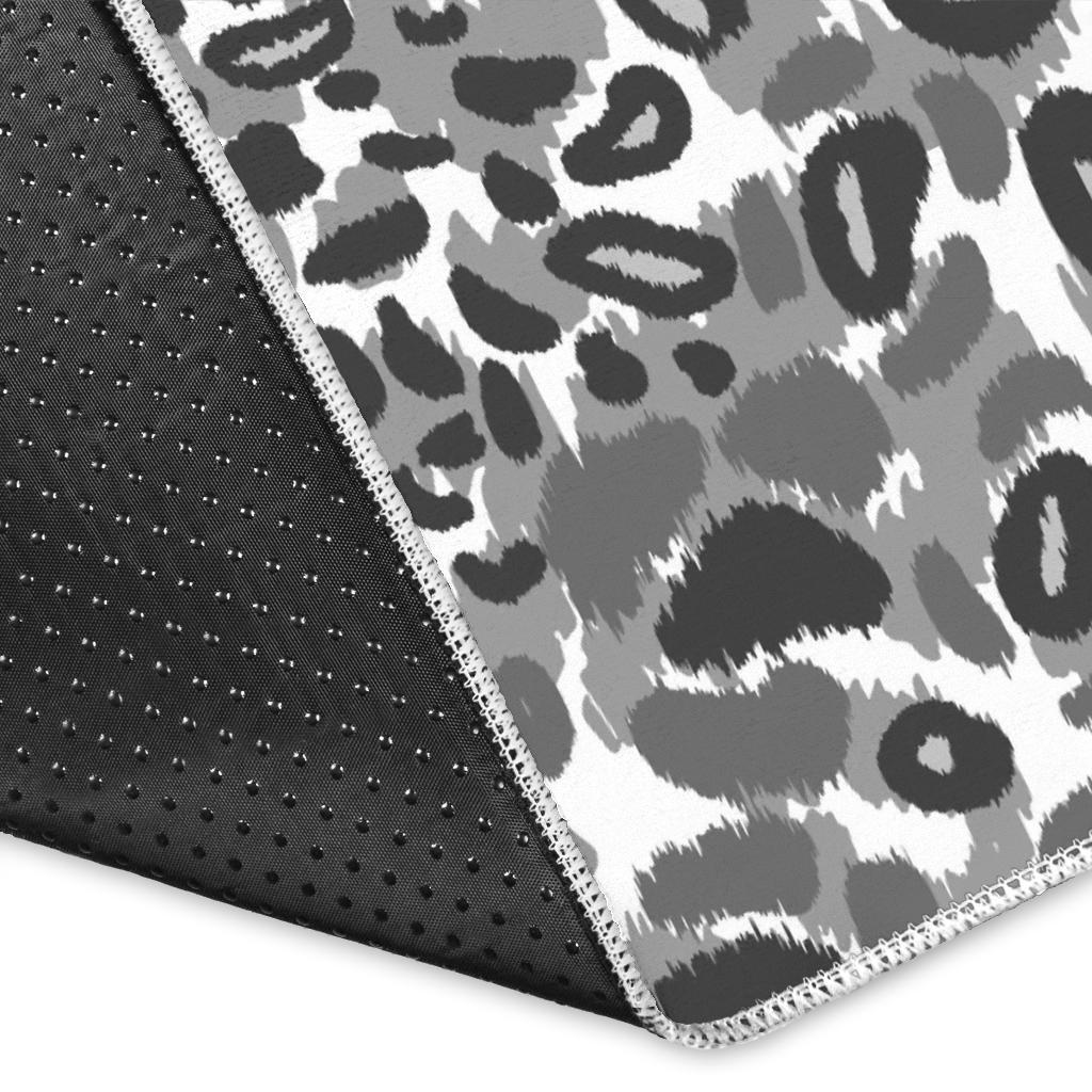 Gray Leopard Texture Pattern Area Rug