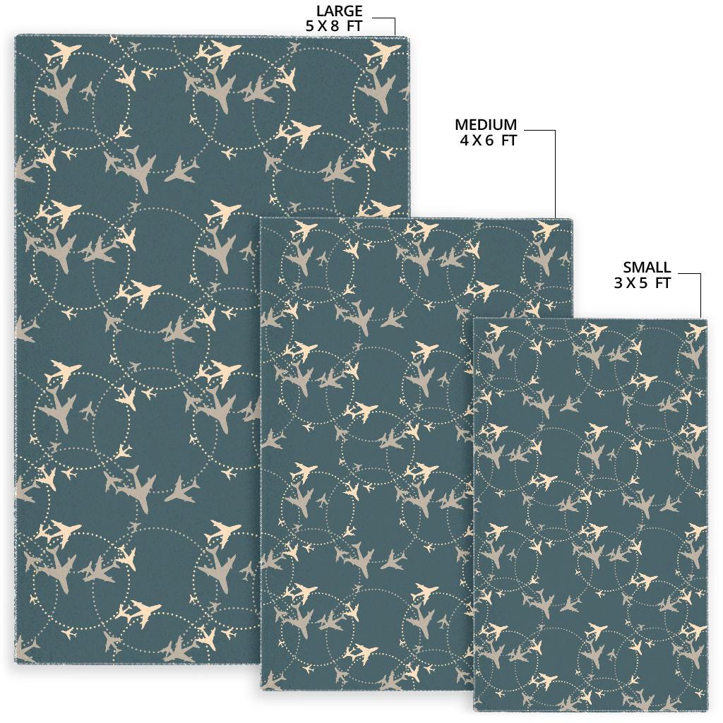 Airplane Circle Pattern Area Rug