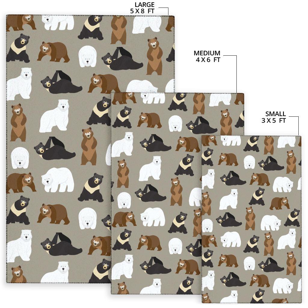 Bear Pattern Print Design BE03 Area Rugs