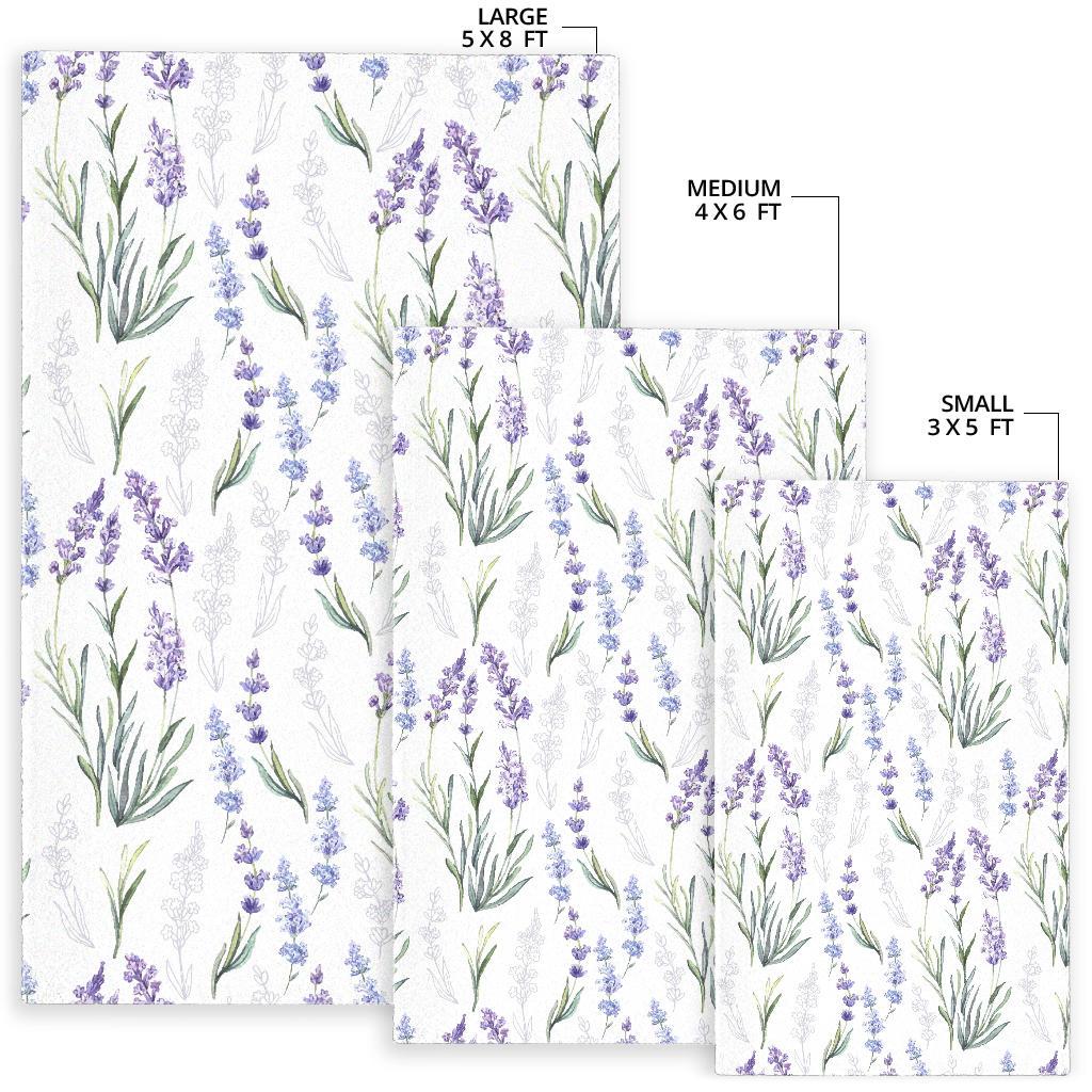 Hand painting Watercolor Lavender Area Rug