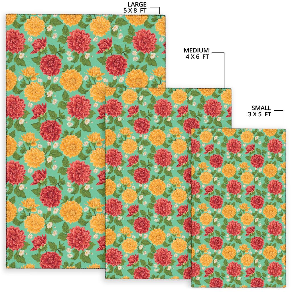 Dahlia Pattern Print Design DH011 Area Rugs