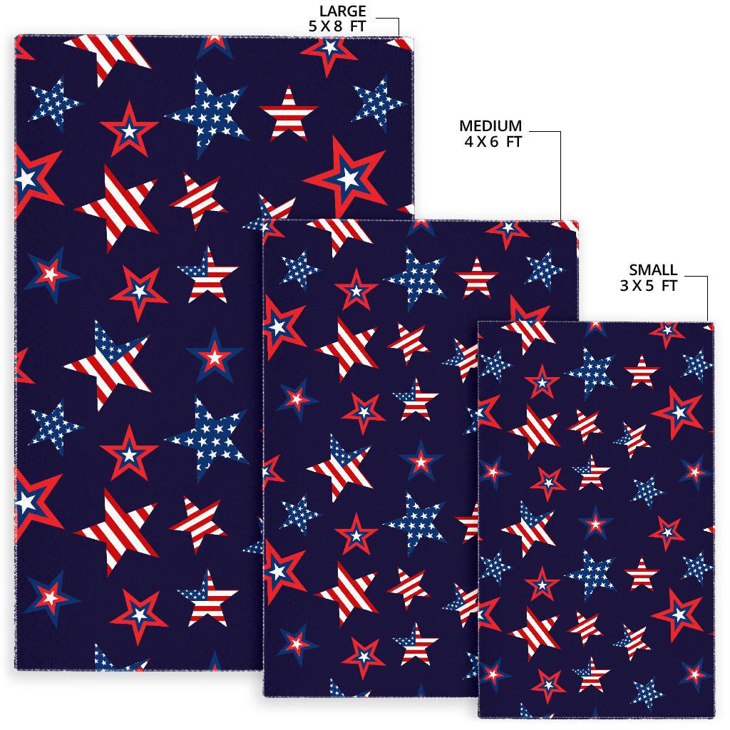 USA Star Pattern Theme Area Rug