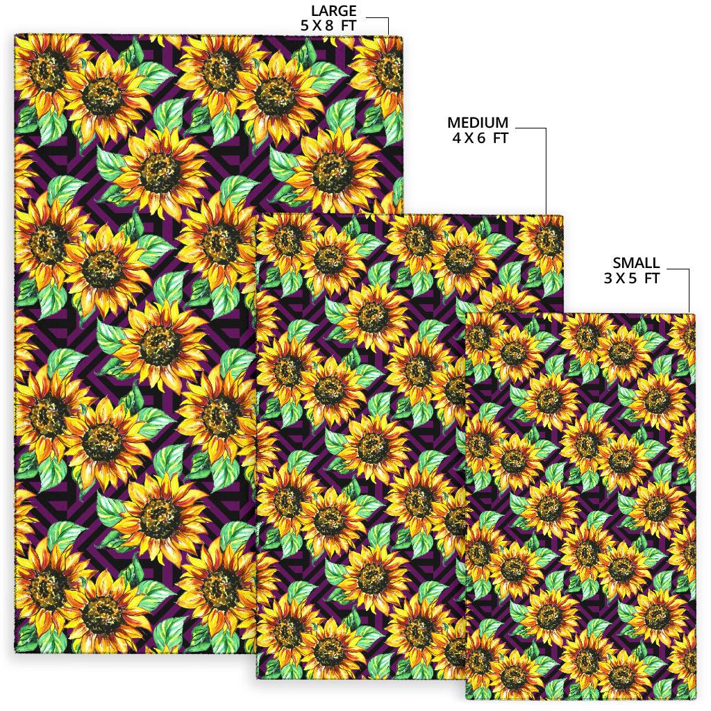 Sunflower Pattern Print Design SF012 Area Rugs
