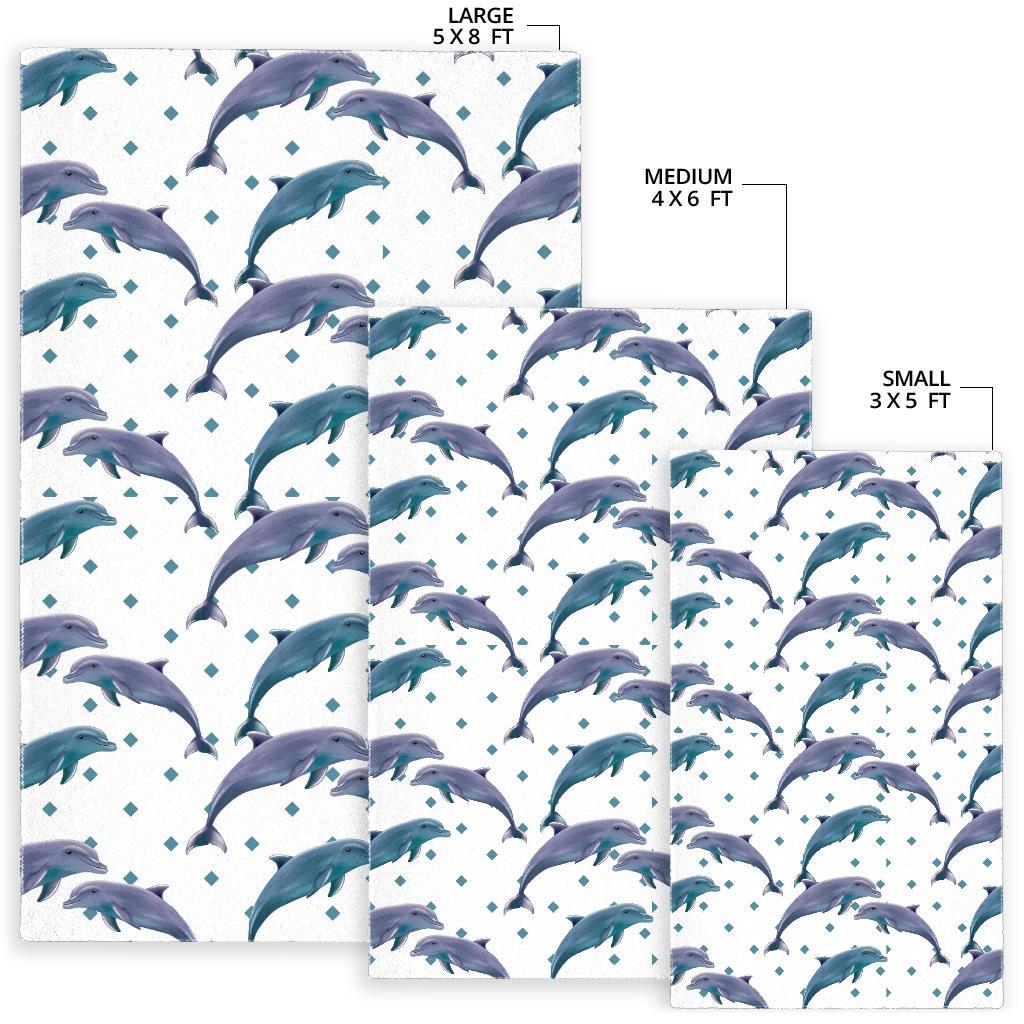 Dolphins pattern dotted background Area Rug