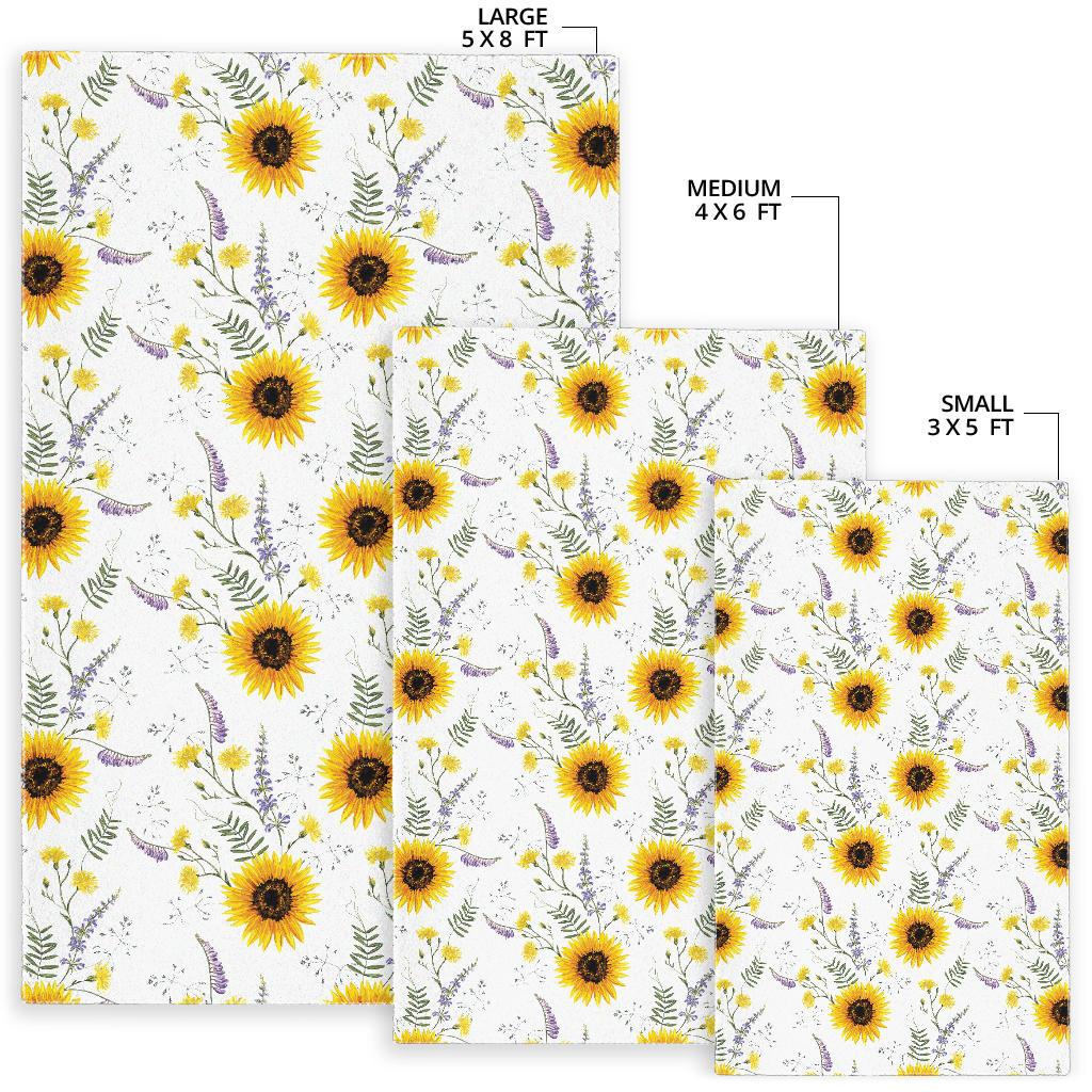 beautiful sunflowers pattern Area Rug