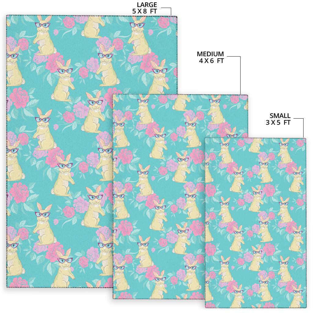 Rabbit Pattern Print Design RB05 Area Rugs