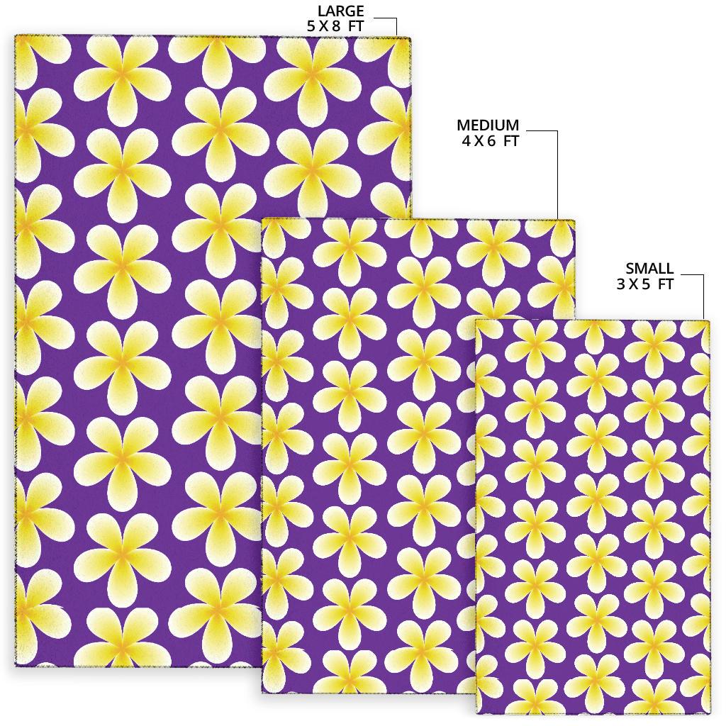 Yellow Plumeria Pattern Print Design PM05 Area Rugs