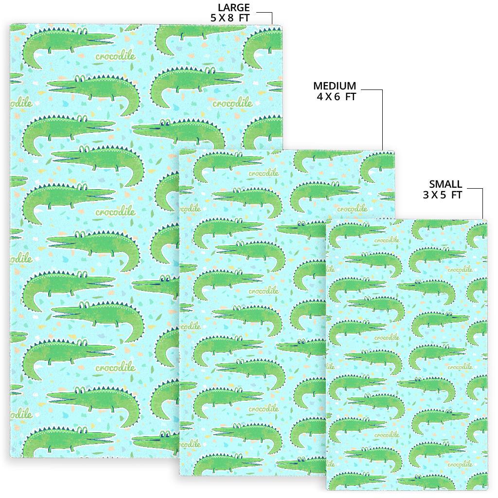 Crocodile Pattern Blue background Area Rug