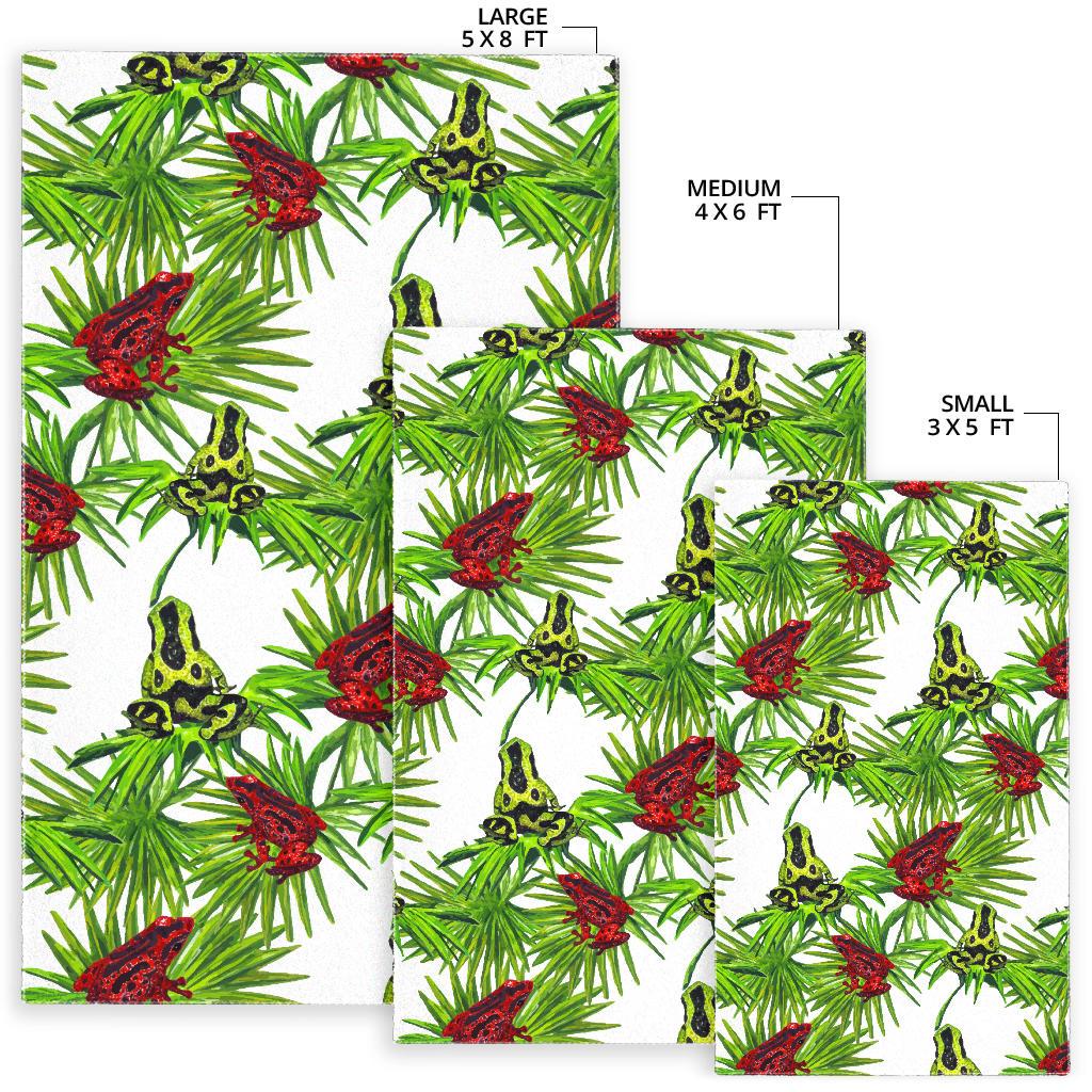Green Red Frog Pattern Area Rug