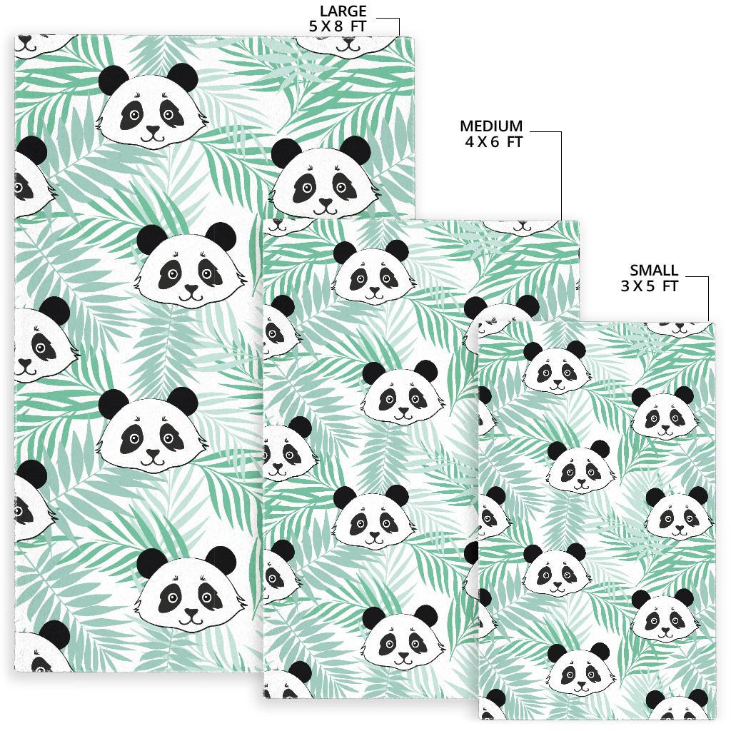 Panda pattern tropical leaves background Area Rug