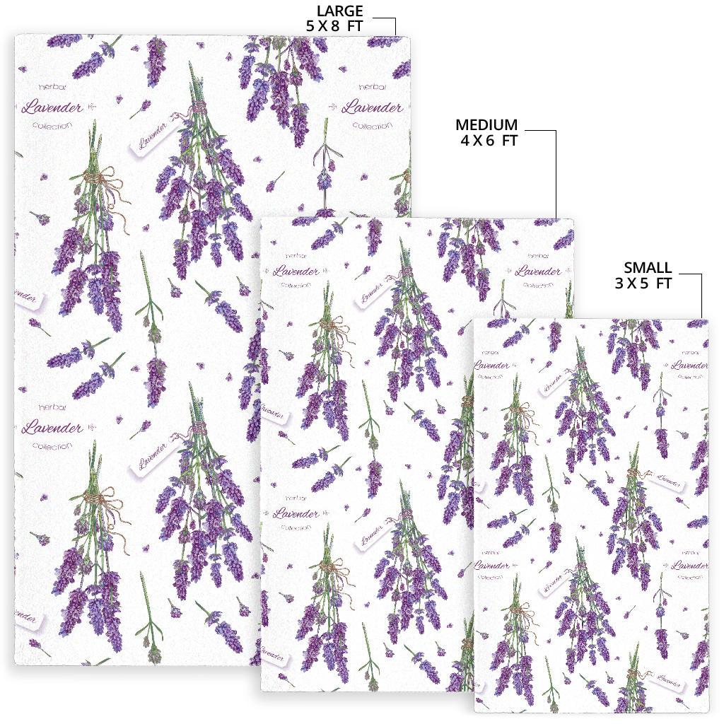lavender flower design pattern Area Rug