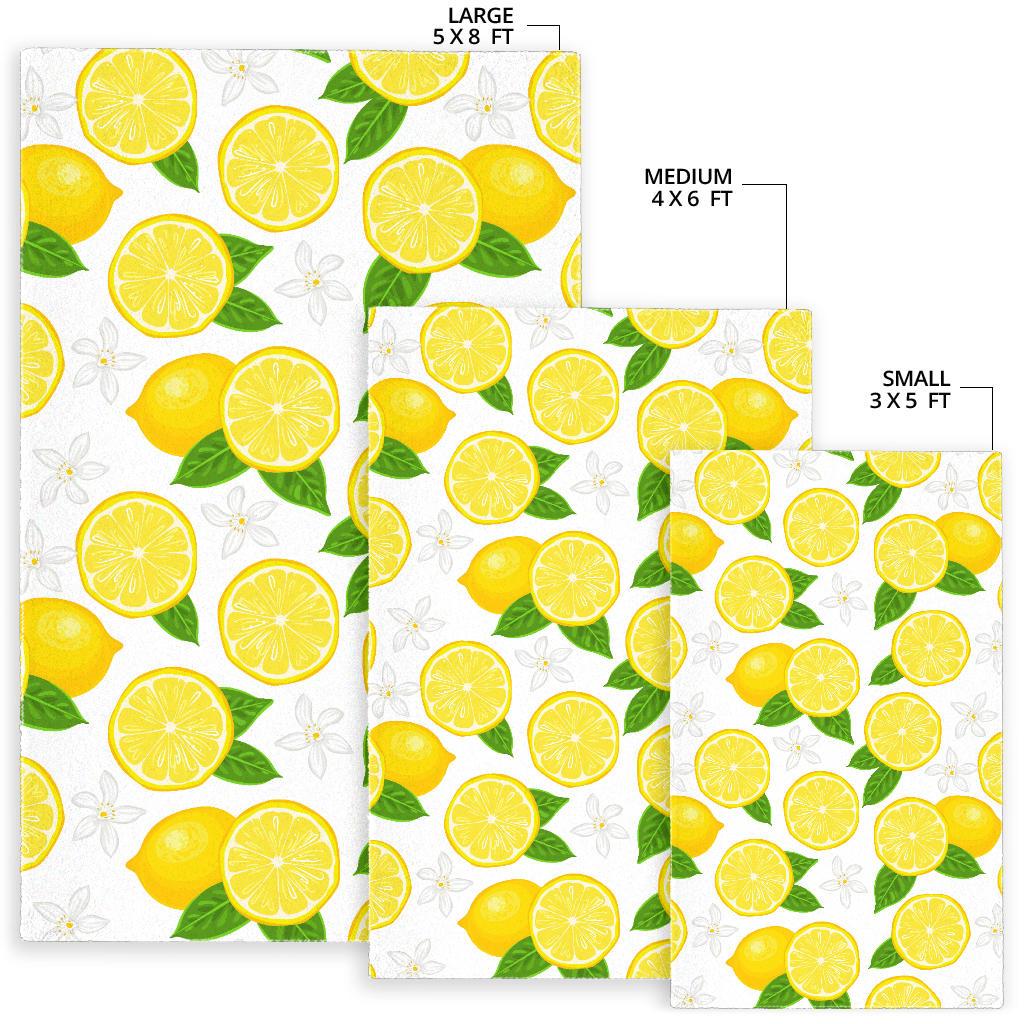 Lemon Flower Pattern Area Rug