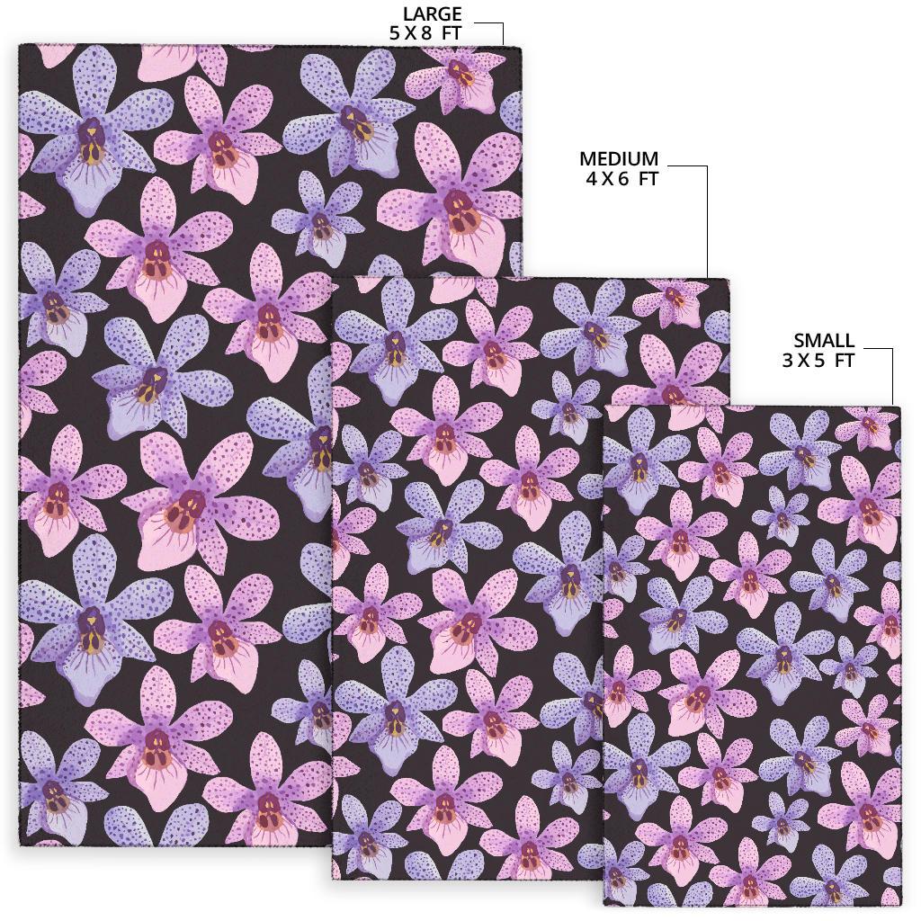 Orchid Pattern Print Design OR08 Area Rugs