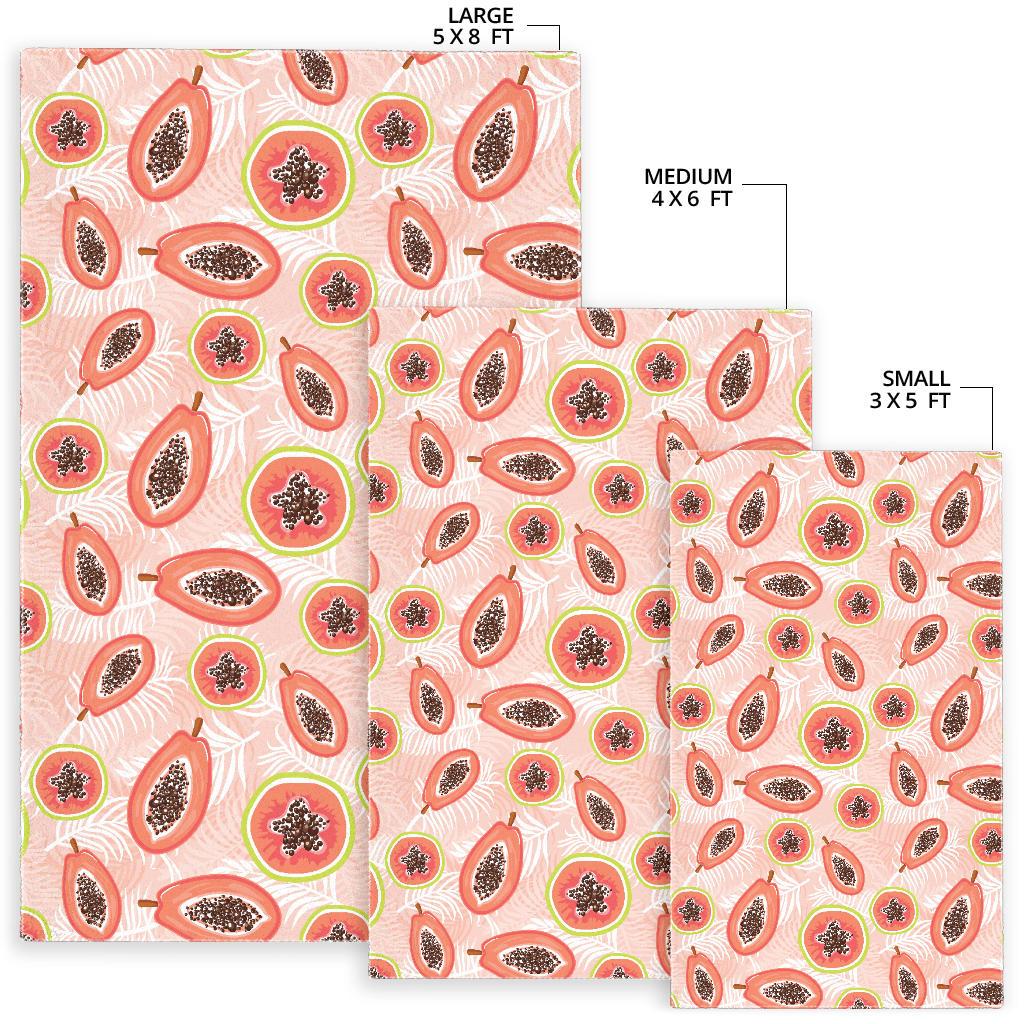 papaya leaves pattern Area Rug