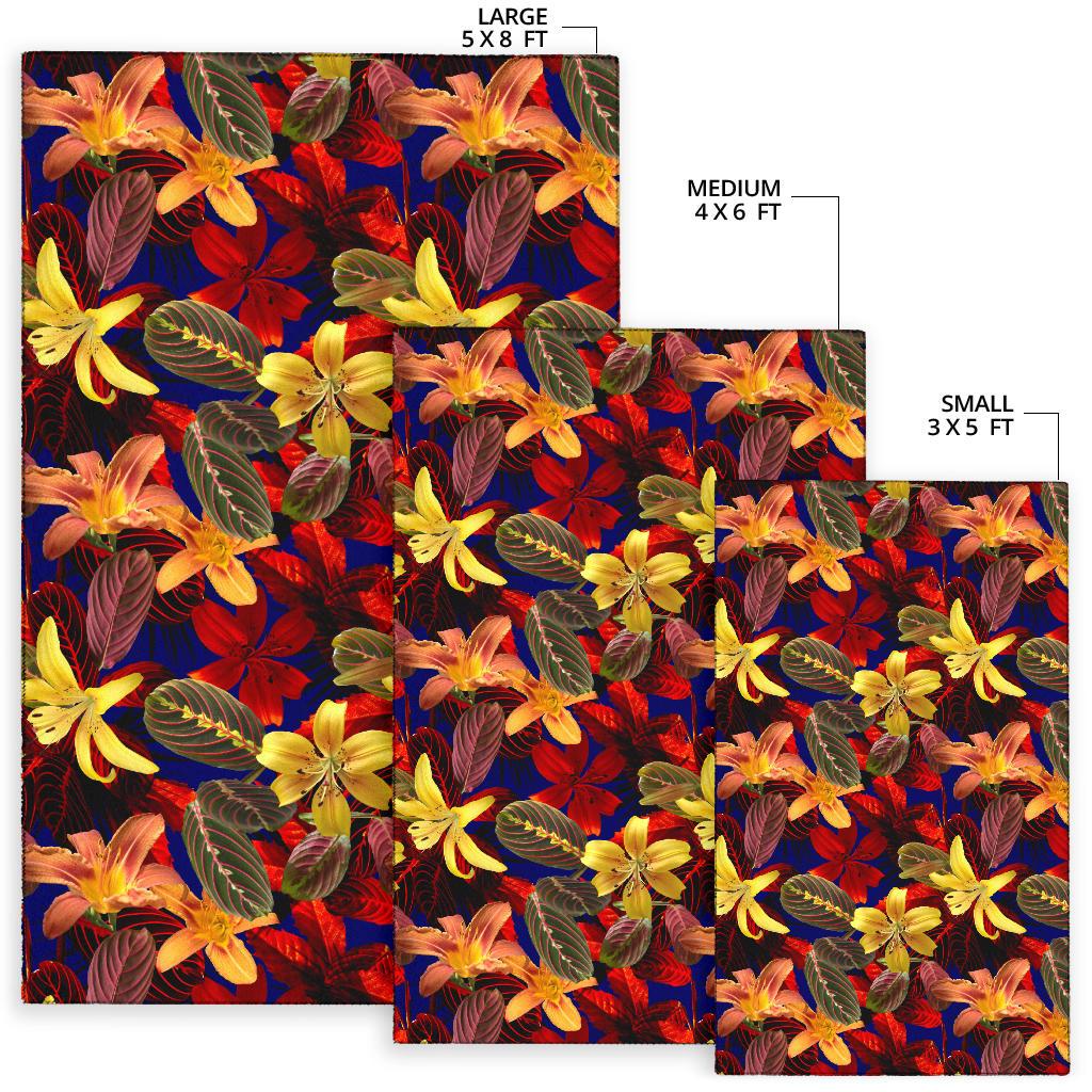 Lily Pattern Print Design LY014 Area Rugs