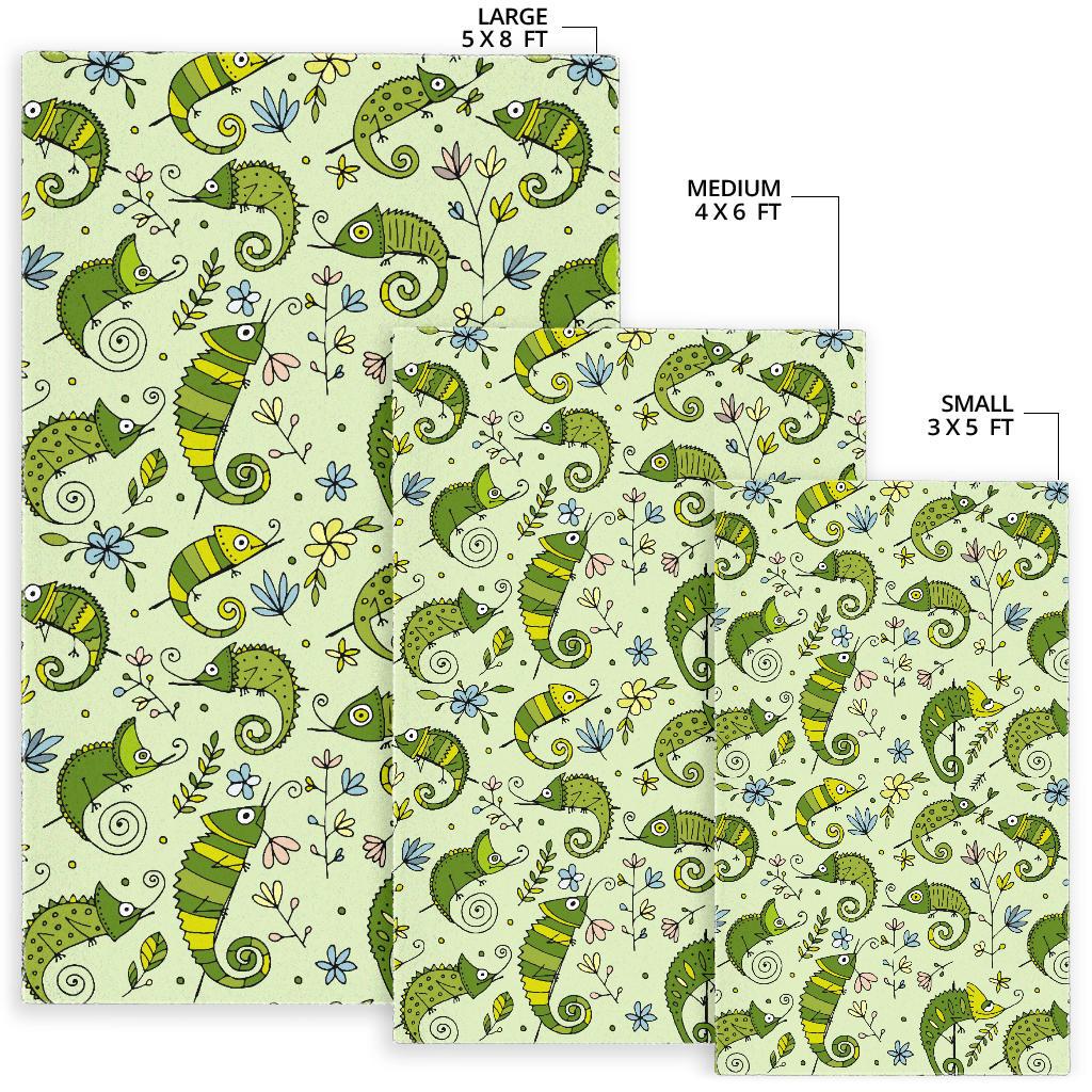 Cute Chameleon Lizard Pattern Area Rug