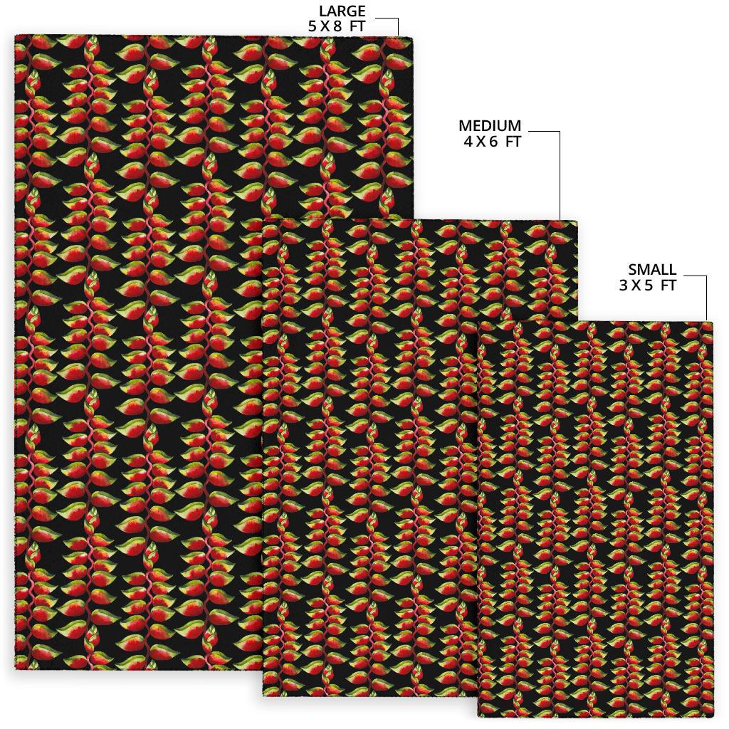 Heliconia Pattern Print Design HL05 Area Rugs