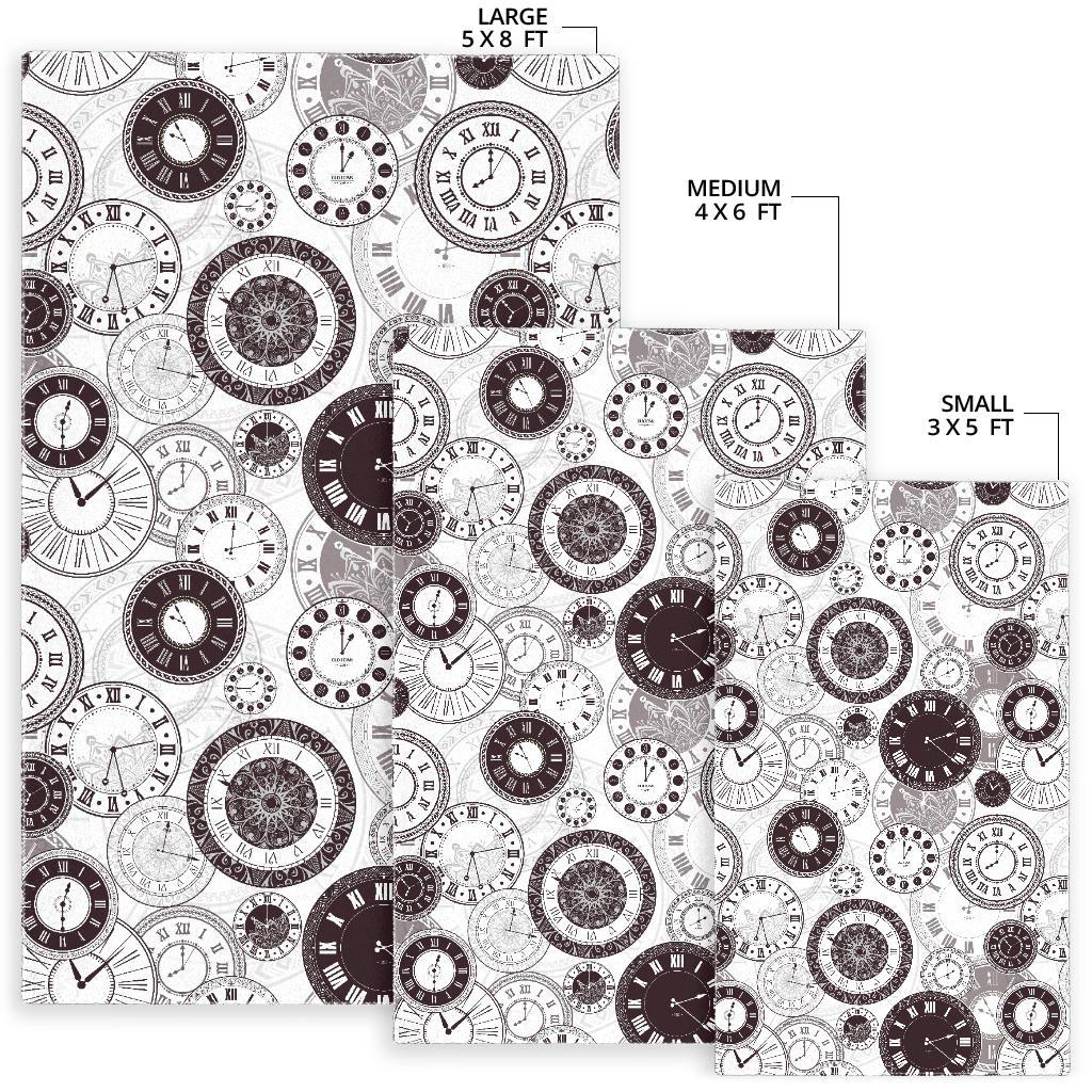 Classic vintage clock pattern Area Rug