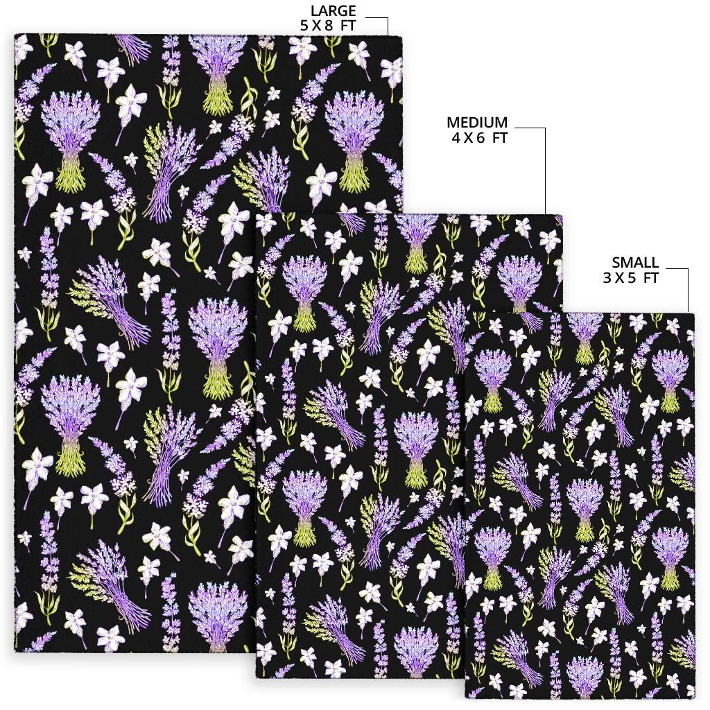 Lavender Pattern Print Design LV04 Area Rugs