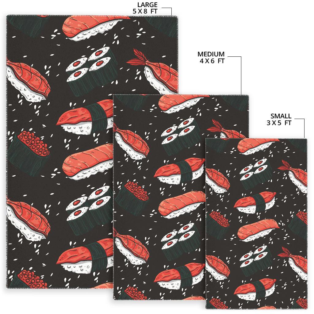 Sushi Theme Pattern Area Rug