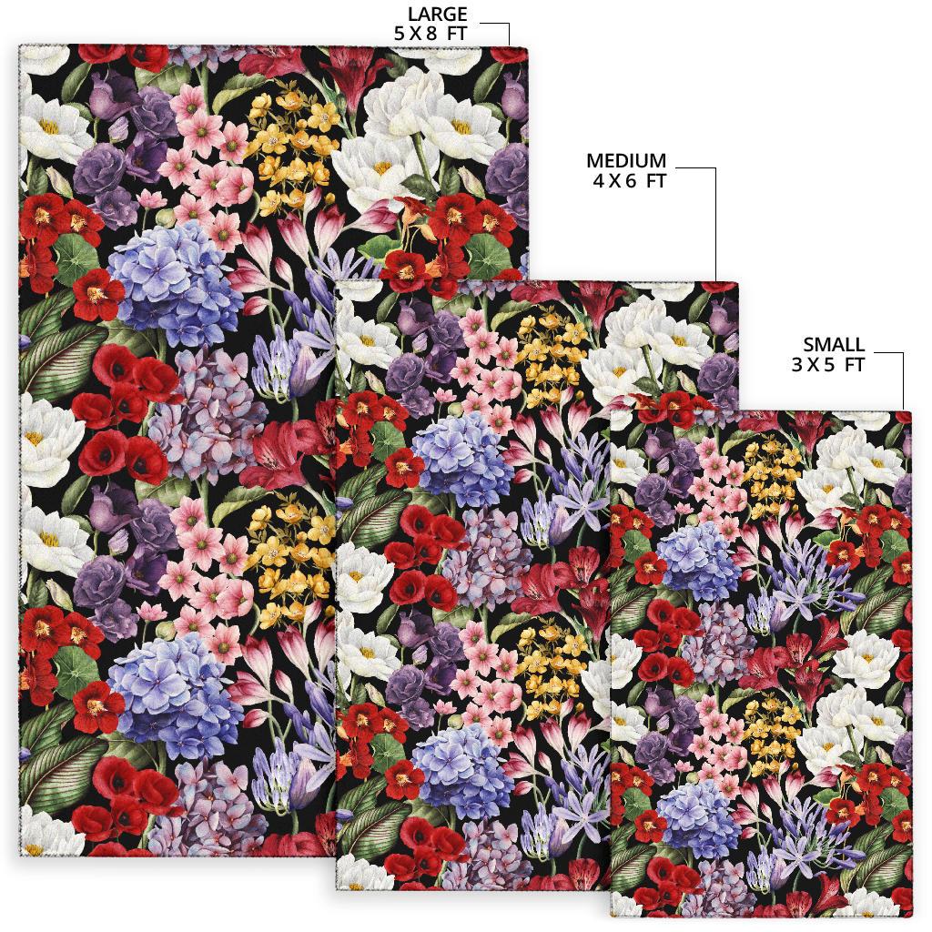Summer Floral Pattern Print Design SF04 Area Rugs