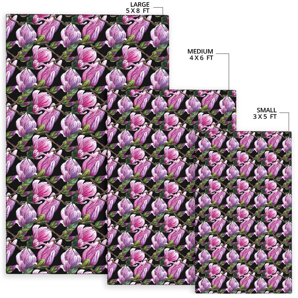 Magnolia Pattern Print Design MAG011 Area Rugs