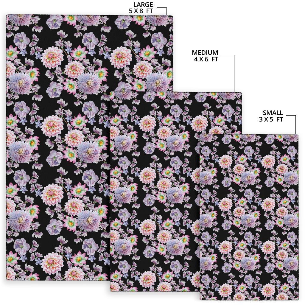 Dahlia Pattern Print Design DH012 Area Rugs