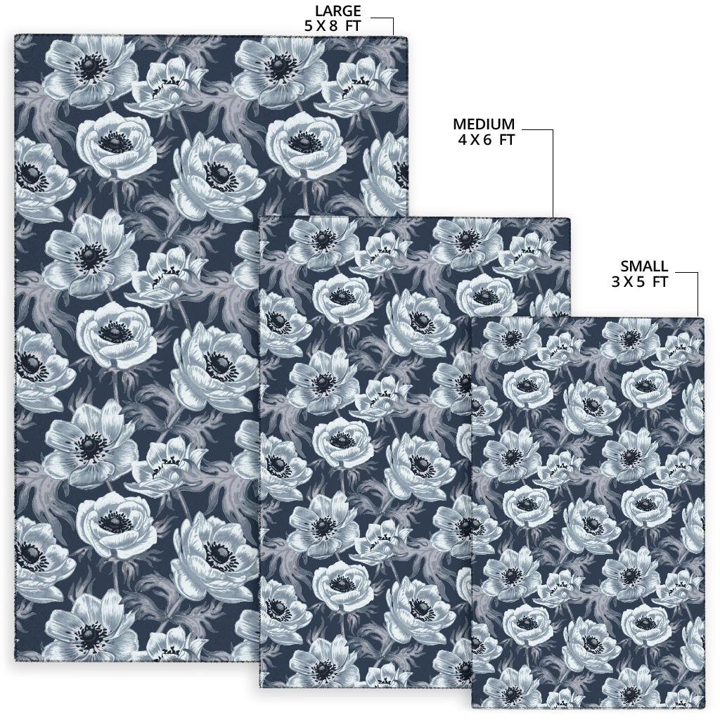Anemone Pattern Print Design AM09 Area Rugs